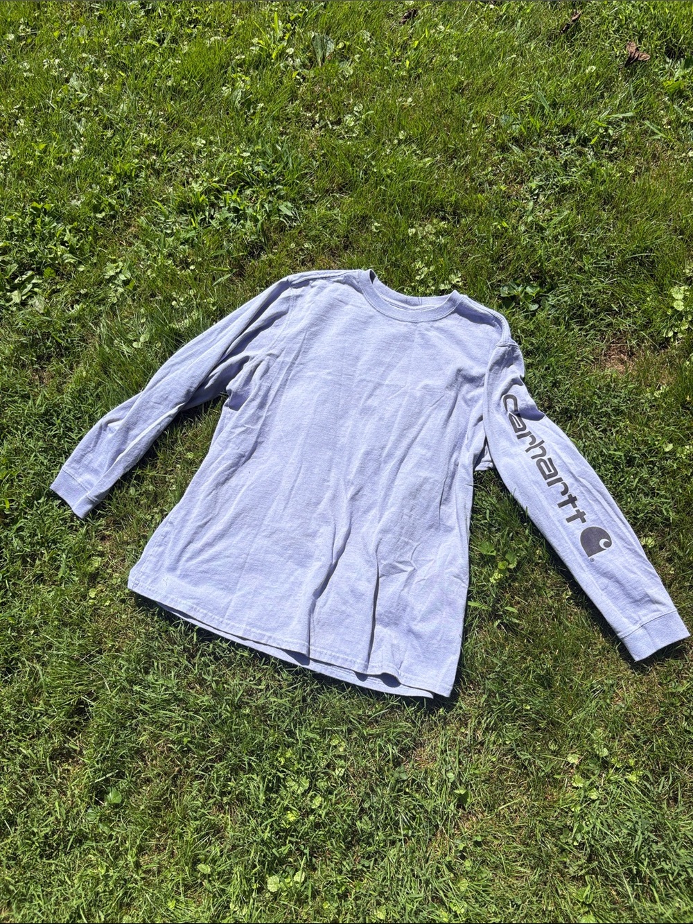 Carhartt women’s Long Sleeve Tee in Light purple with Sleeve Logo